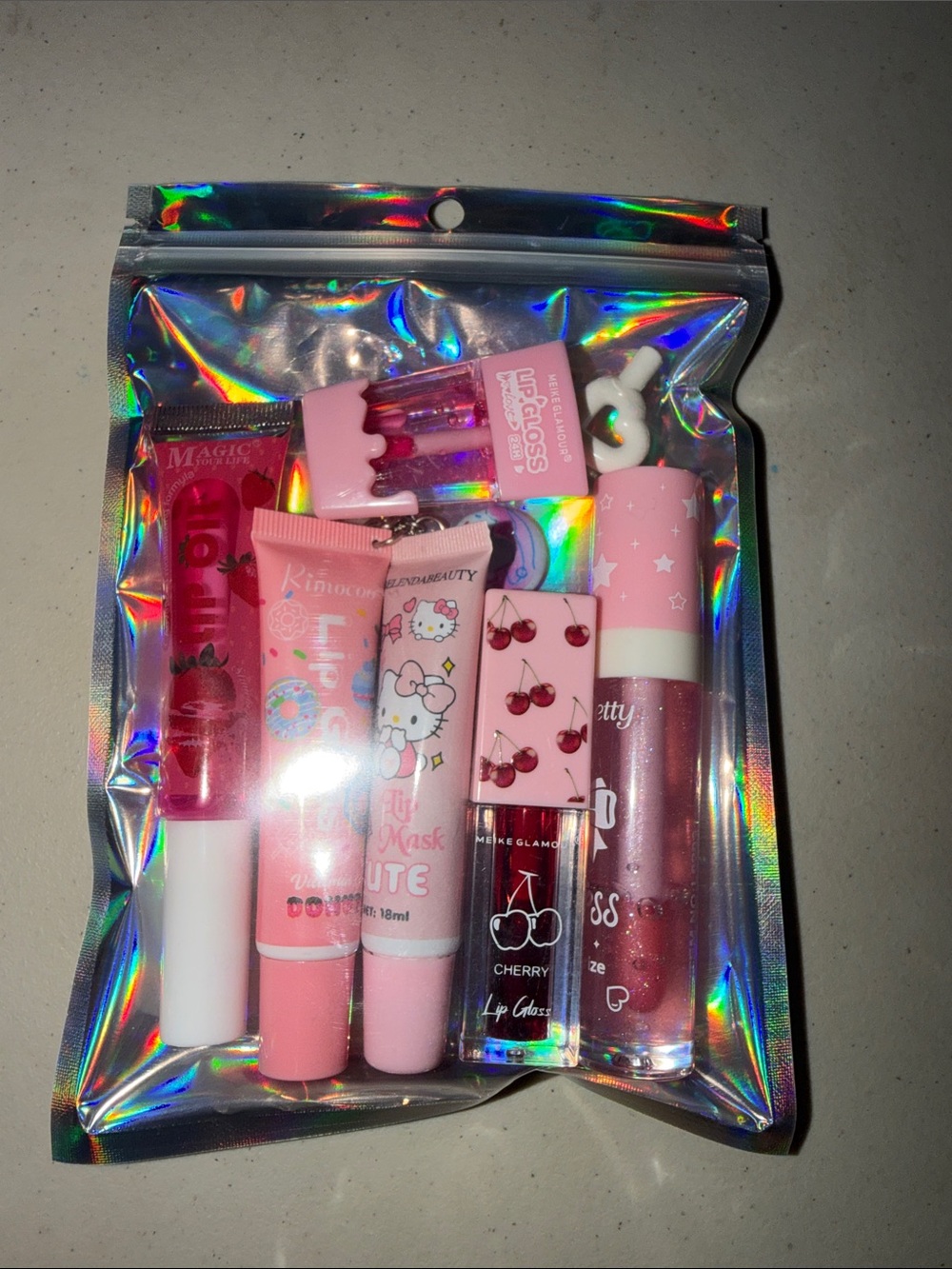 6 pieces Pink Lip Gloss & Balm Set - Hydrating Cherry and Sweet Pink Shades